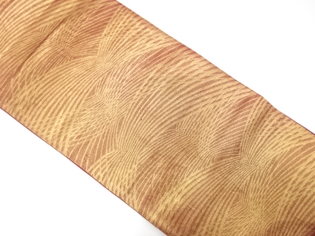 JAPANESE KIMONO / ANTIQUE FUKURO OBI / SILK / WOVEN ABSTRACT WAVE